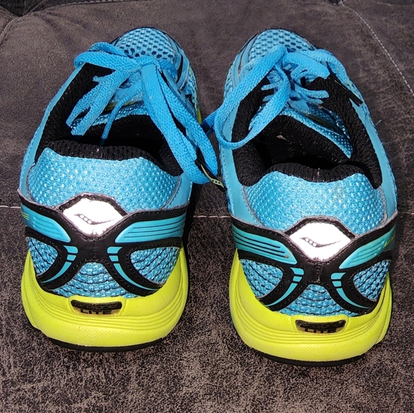 Saucony Mirage Blue/Yellow Size 8.5 Womens Running ShoeProgrid Lite. Excellent - Picture 2 of 7